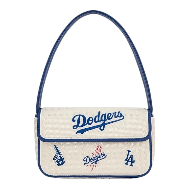 Los Angeles Dodgers Cream and Royal Blue Beaded Bag
