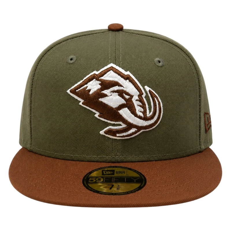 Utah Mammoth Green and Brown Two Tone Primary Logo New Era 59FIFTY Fitted Hat