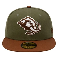 Utah Mammoth Green and Brown Two Tone Primary Logo New Era 59FIFTY Fitted Hat