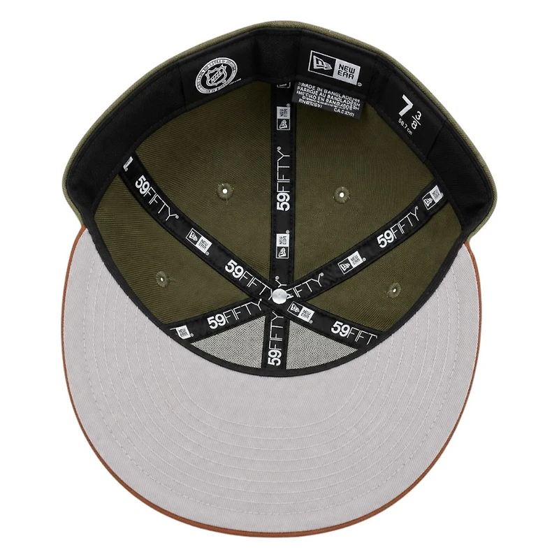Utah Mammoth Green and Brown Two Tone Primary Logo New Era 59FIFTY Fitted Hat