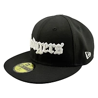 Los Angeles Dodgers Black Old English "Eazy Duz It" Back to Champs Patch New Era 59FIFTY Fitted Hat
