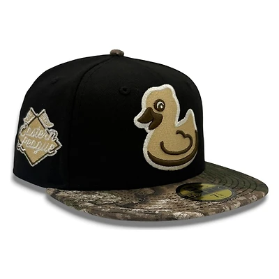 Akron RubberDucks Black and Realtree Eastern League Patch New Era 59FIFTY Fitted Hat