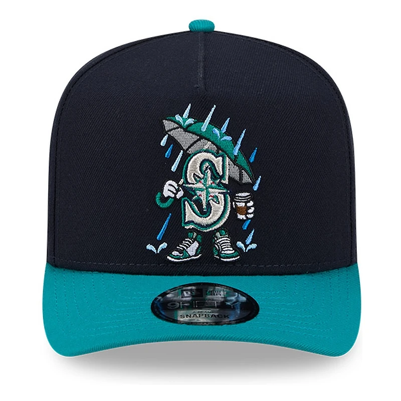 Seattle Mariners Navy Cartoon New Era 9FIFTY A-Frame Snapback Hat