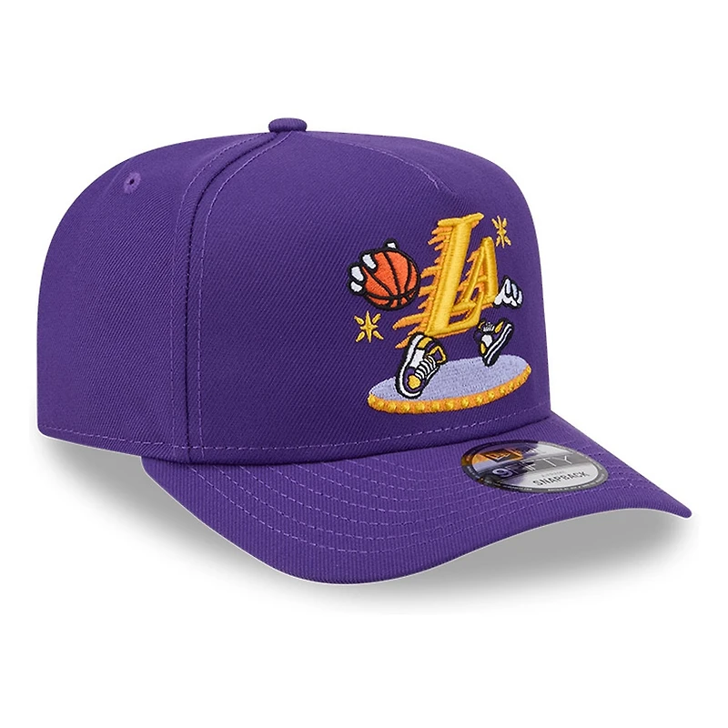 Los Angeles Lakers Purple Cartoon New Era 9FIFTY A-Frame Snapback Hat