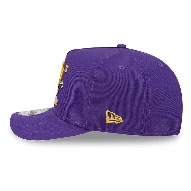 Los Angeles Lakers Purple Cartoon New Era 9FIFTY A-Frame Snapback Hat