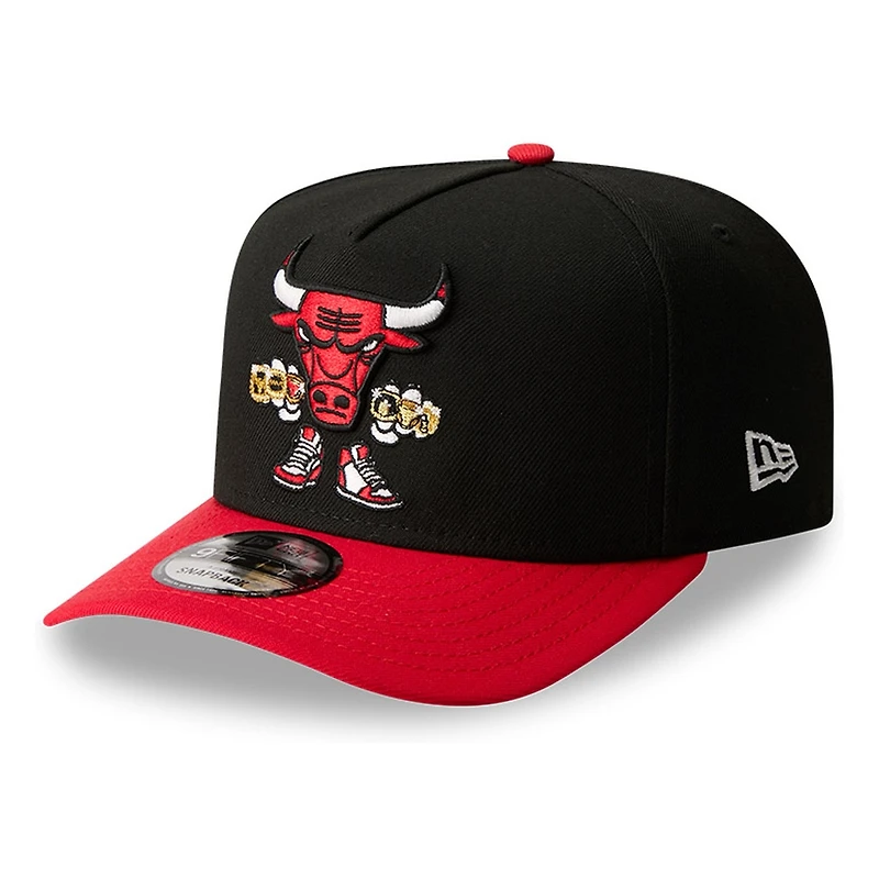 Chicago Bulls Black Cartoon New Era 9FIFTY A-Frame Snapback Hat