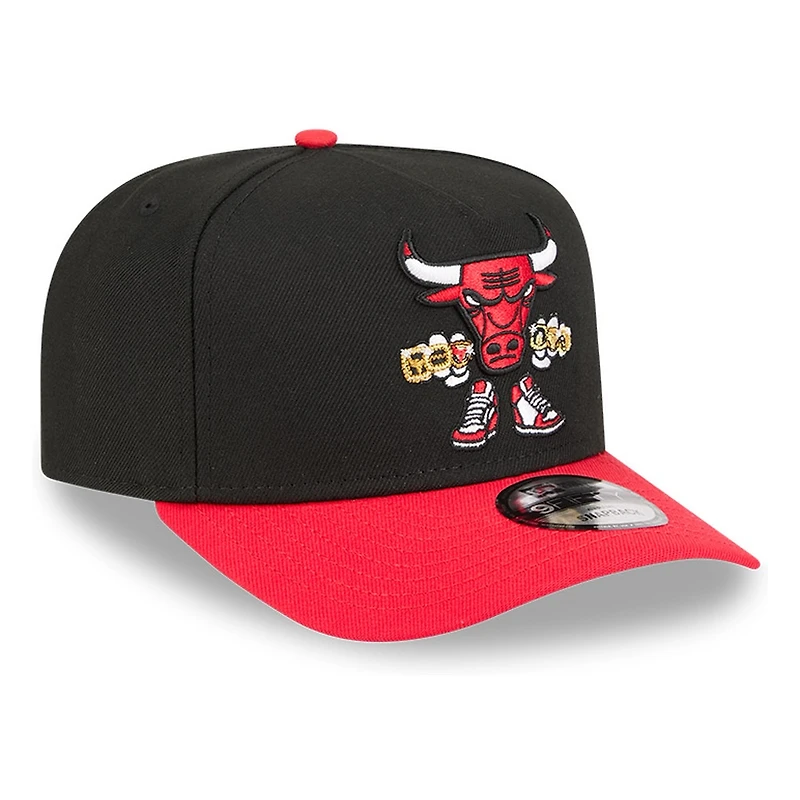 Chicago Bulls Black Cartoon New Era 9FIFTY A-Frame Snapback Hat