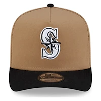 Seattle Mariners Khaki and Black New Era 9FIFTY A-Frame Snapback Hat