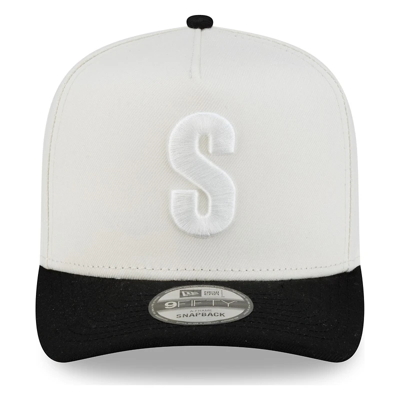 Seattle Mariners Chrome and Black New Era 9FIFTY A-Frame Snapback Hat
