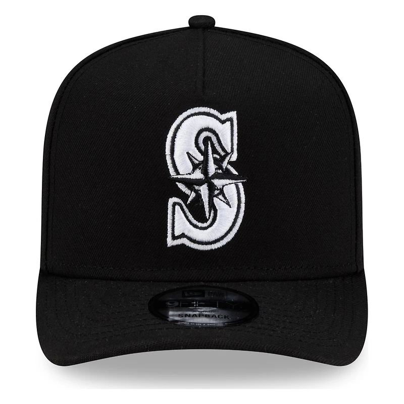 Seattle Mariners Black 30th Anniversary Patch Icy Blue UV Mariners Patch New Era 9FIFTY A-Frame Snapback Hat
