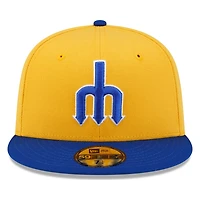 Seattle Mariners Yellow and Royal Trident Logo New Era 59FIFTY Fitted Hat