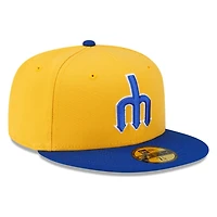 Seattle Mariners Yellow and Royal Trident Logo New Era 59FIFTY Fitted Hat