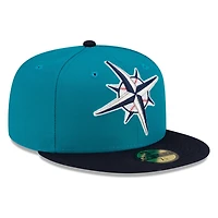Seattle Mariners Teal and Navy Compass Logo New Era 59FIFTY Fitted Hat