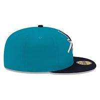 Seattle Mariners Teal and Navy Compass Logo New Era 59FIFTY Fitted Hat