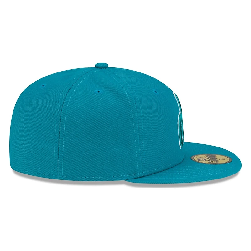 Seattle Mariners Teal Tonal Trident Logo New Era 59FIFTY Fitted Hat