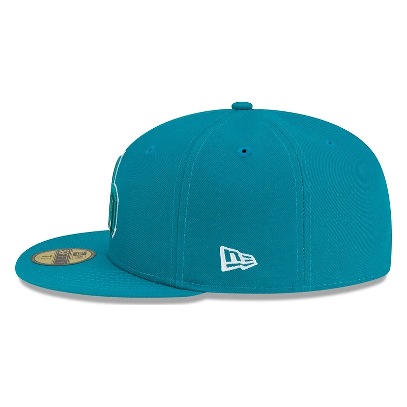 Seattle Mariners Teal Tonal Trident Logo New Era 59FIFTY Fitted Hat
