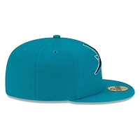 Seattle Mariners Teal Tonal Compass Logo New Era 59FIFTY Fitted Hat