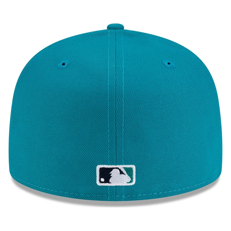 Seattle Mariners Teal Tonal Compass Logo New Era 59FIFTY Fitted Hat