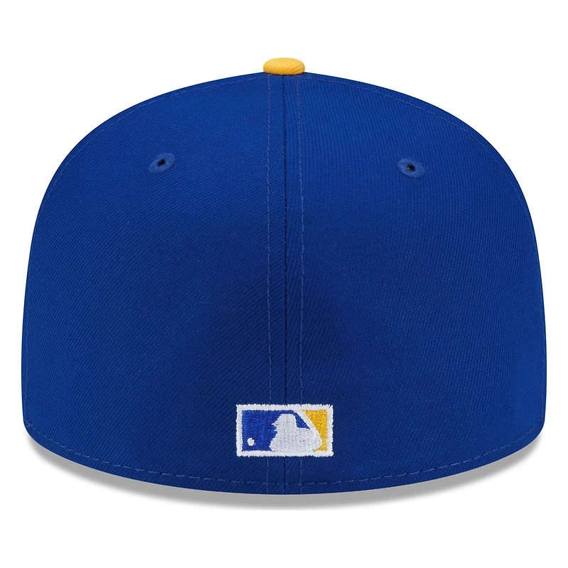 Seattle Mariners Royal and Yellow Trident Logo New Era 59FIFTY Fitted Hat