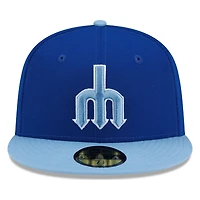 Seattle Mariners Royal and Light Blue Trident Logo New Era 59FIFTY Fitted Hat
