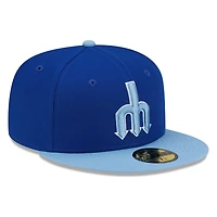 Seattle Mariners Royal and Light Blue Trident Logo New Era 59FIFTY Fitted Hat