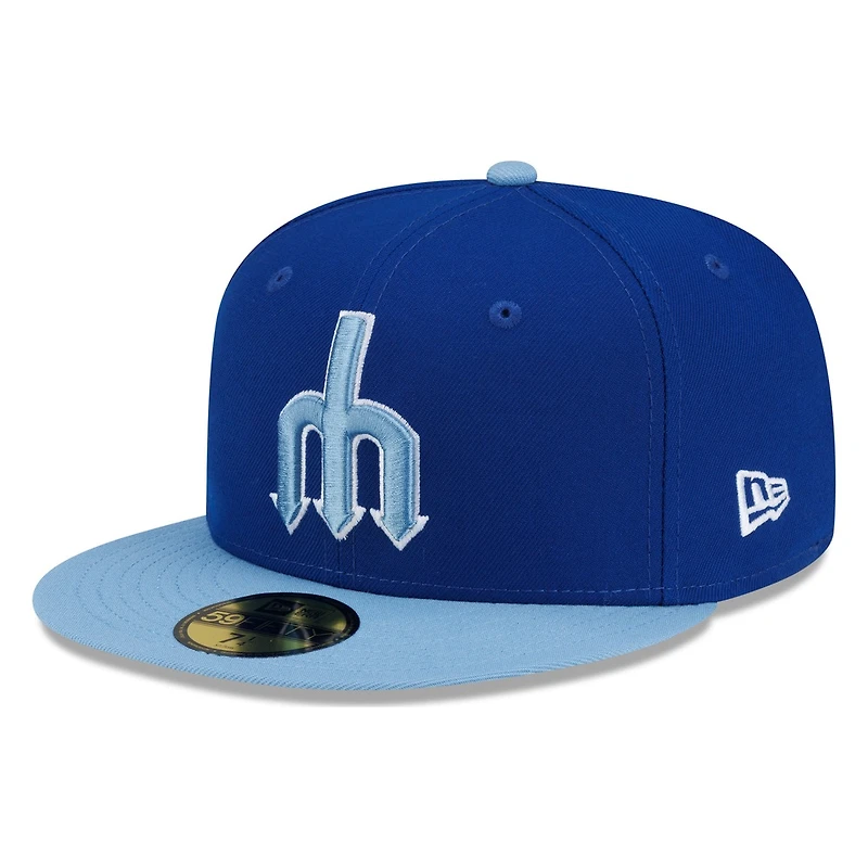 Seattle Mariners Royal and Light Blue Trident Logo New Era 59FIFTY Fitted Hat