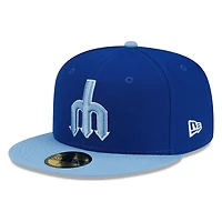 Seattle Mariners Royal and Light Blue Trident Logo New Era 59FIFTY Fitted Hat
