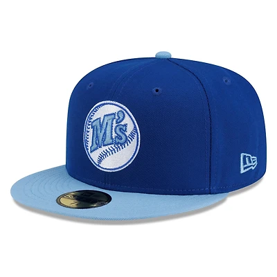 Seattle Mariners Royal and Light Blue M's Logo New Era 59FIFTY Fitted Hat