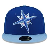 Seattle Mariners Royal and Light Blue Compass Logo New Era 59FIFTY Fitted Hat