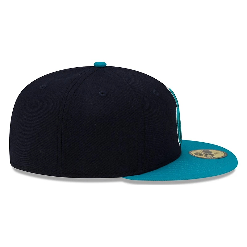 Seattle Mariners Navy and Teal Trident Logo New Era 59FIFTY Fitted Hat