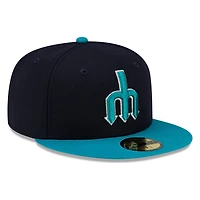 Seattle Mariners Navy and Teal Trident Logo New Era 59FIFTY Fitted Hat
