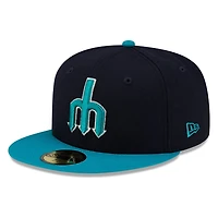 Seattle Mariners Navy and Teal Trident Logo New Era 59FIFTY Fitted Hat