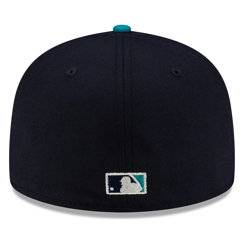 Seattle Mariners Navy and Teal Trident Logo New Era 59FIFTY Fitted Hat