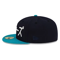 Seattle Mariners Navy and Teal Kanji 2001 All-Star Game Patch New Era 59FIFTY Fitted Hat