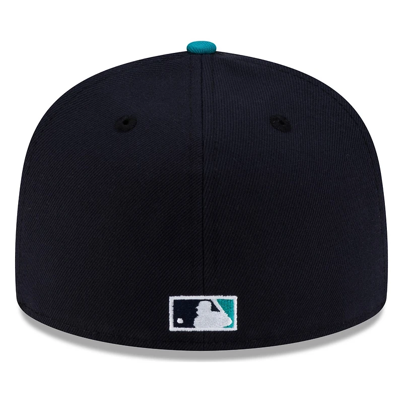 Seattle Mariners Navy and Teal Kanji 2001 All-Star Game Patch New Era 59FIFTY Fitted Hat