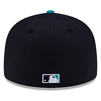 Seattle Mariners Navy and Teal Kanji 2001 All-Star Game Patch New Era 59FIFTY Fitted Hat