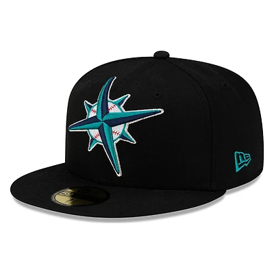 Seattle Mariners Navy Compass Logo New Era 59FIFTY Fitted Hat