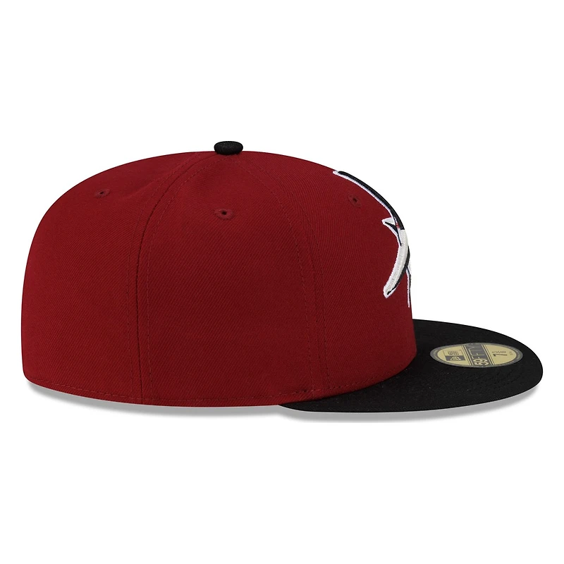 Seattle Mariners Cardinal Red and Black Compass Logo New Era 59FIFTY Fitted Hat