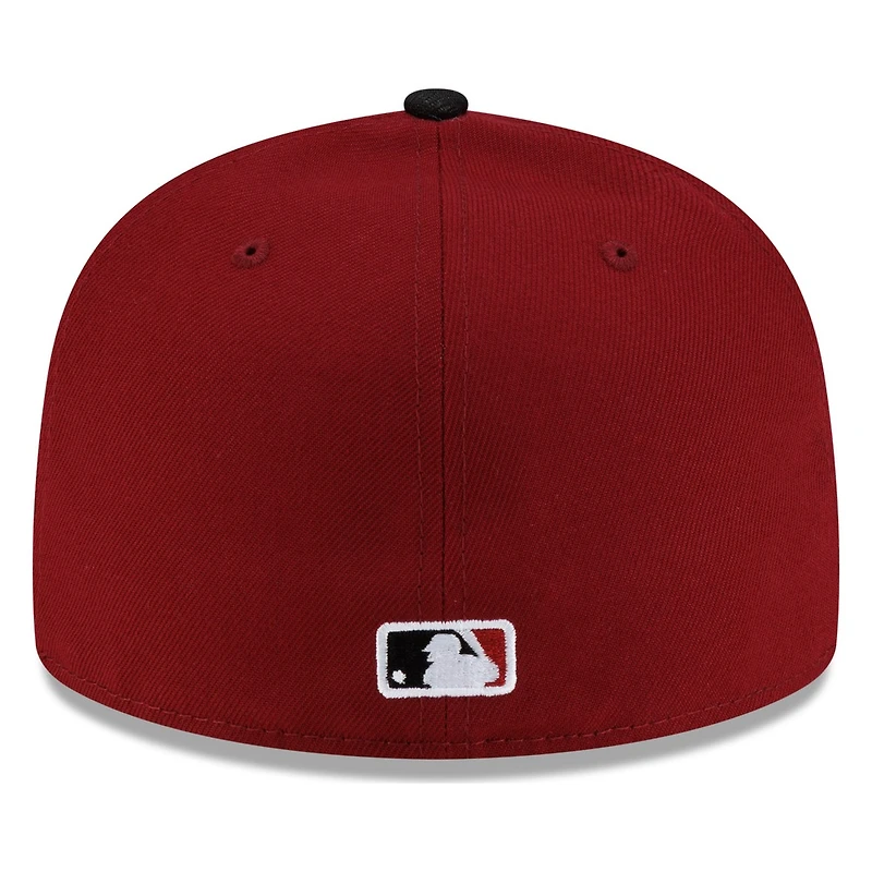 Seattle Mariners Cardinal Red and Black Compass Logo New Era 59FIFTY Fitted Hat
