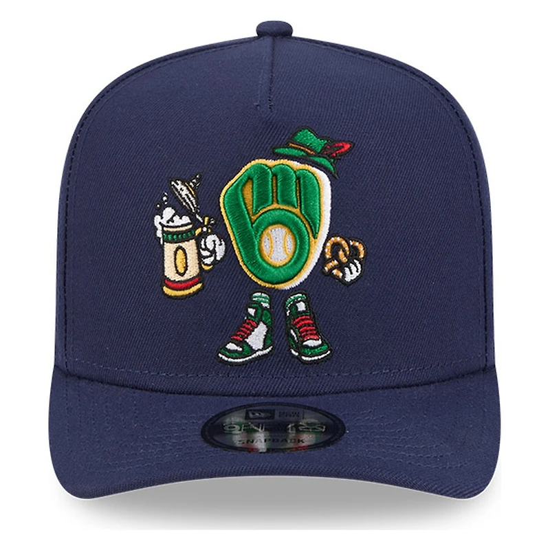 Milwaukee Brewers Cartoon New Era 9FIFTY A-Frame Snapback Hat