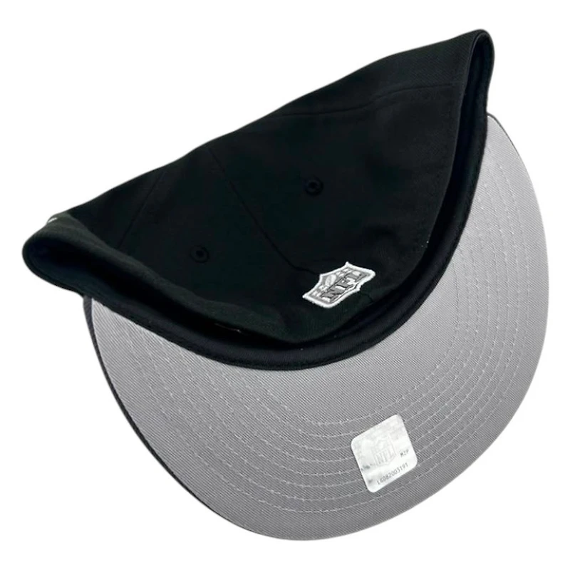 Las Vegas Raiders Black and Graphite NFL Old English Gray UV New Era 59FIFTY Fitted Hat