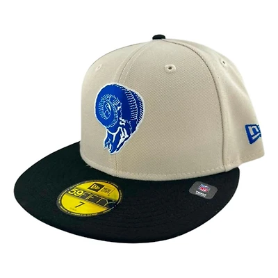 Los Angeles Rams Stone and Black NFL Vintage Collection New Era 59FIFTY Fitted Hat