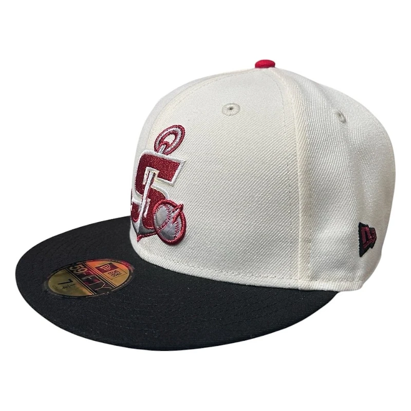 Stockton Ports Chrome and Black Metallic Logo California League Patch Grey UV New Era 59FIFTY Fitted Hat