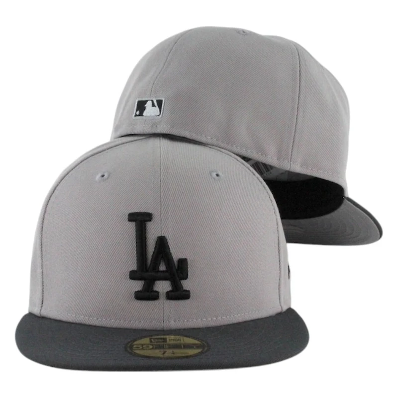Los Angeles Dodgers Gray and Black Two Tone Grey UV New Era 59FIFTY Fitted Hat