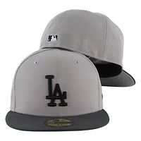 Los Angeles Dodgers Gray and Black Two Tone Grey UV New Era 59FIFTY Fitted Hat