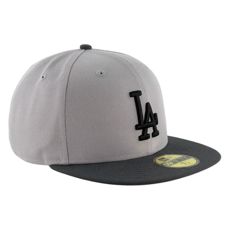 Los Angeles Dodgers Gray and Black Two Tone Grey UV New Era 59FIFTY Fitted Hat