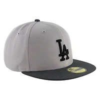 Los Angeles Dodgers Gray and Black Two Tone Grey UV New Era 59FIFTY Fitted Hat