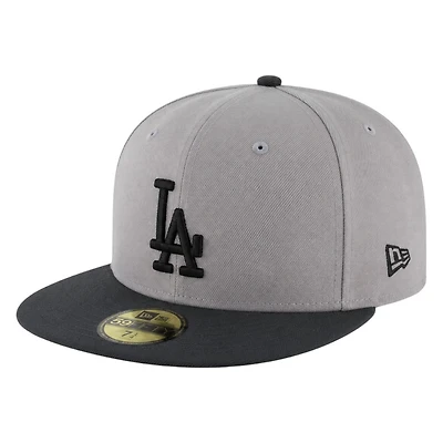 Los Angeles Dodgers Gray and Black Two Tone Grey UV New Era 59FIFTY Fitted Hat