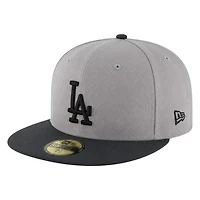 Los Angeles Dodgers Gray and Black Two Tone Grey UV New Era 59FIFTY Fitted Hat