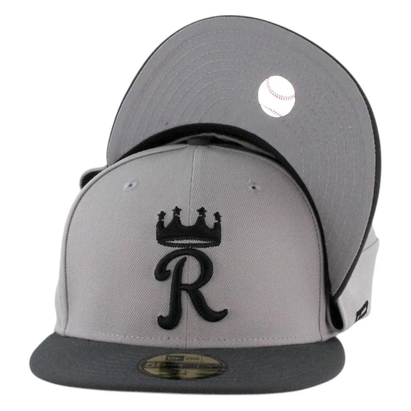 Kansas City Royals Gray and Black Two Tone Grey UV New Era 59FIFTY Fitted Hat